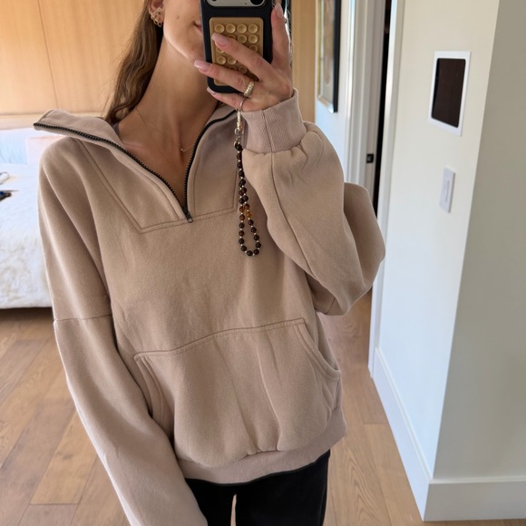 Beige Quarter-Zip Pullover - Picture 4 of 5